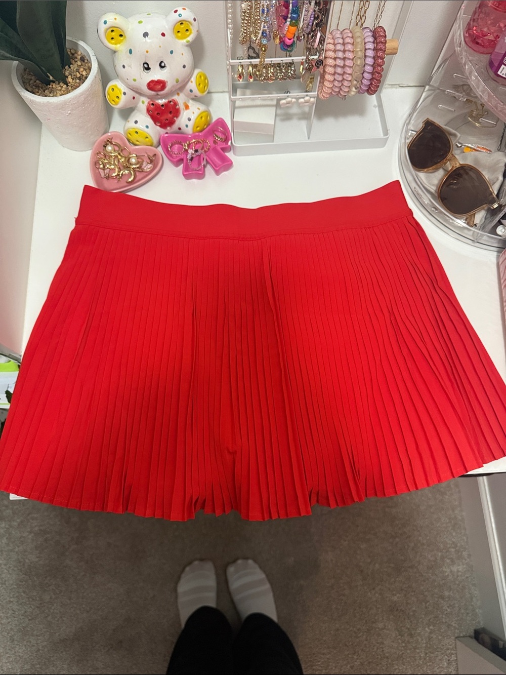 lululemon athletica Red Pleated Skater Skirt